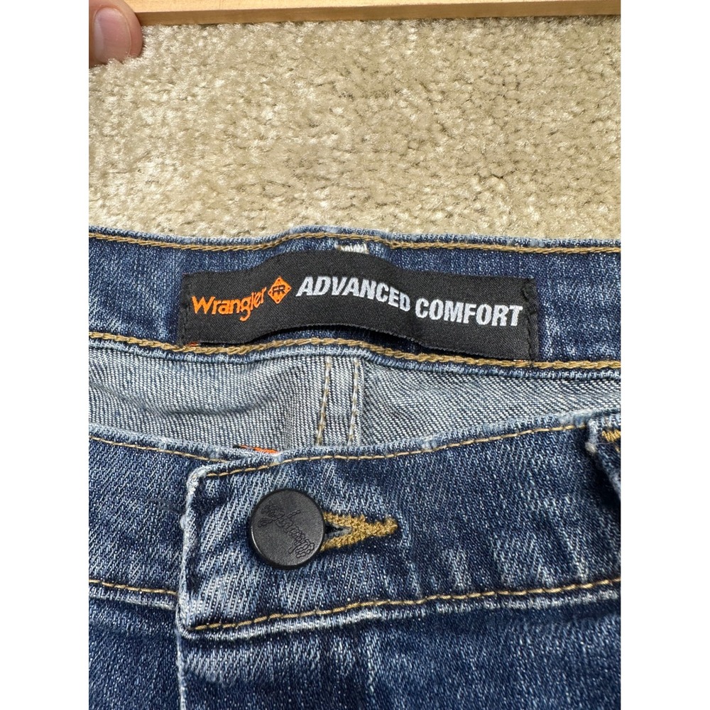 Wrangler FR Advanced Comfort Mens Jeans 35x30 Blue Relaxed Straight CAT2 2112 - Picture 6 of 11